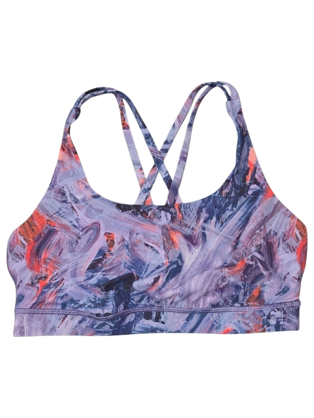 Lululemon Energy Bra Size 8 Atmospheric Purple Blue Strappy Medium Support